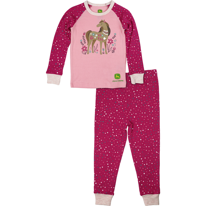 Pink Horse and Polka Dot Pajamas | JohnDeereStore