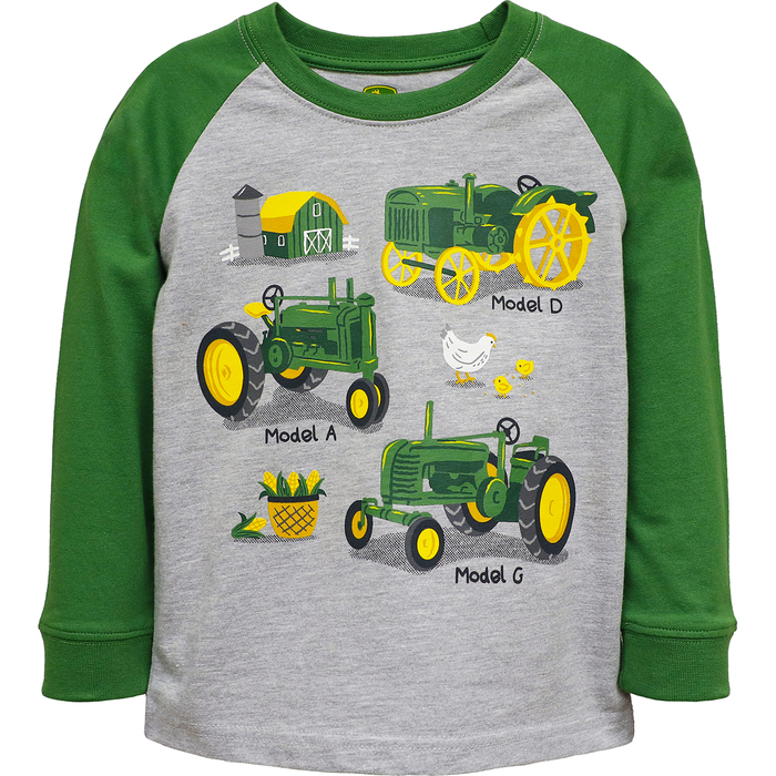 Toddler Tractor History Long Sleeve T-Shirt-1