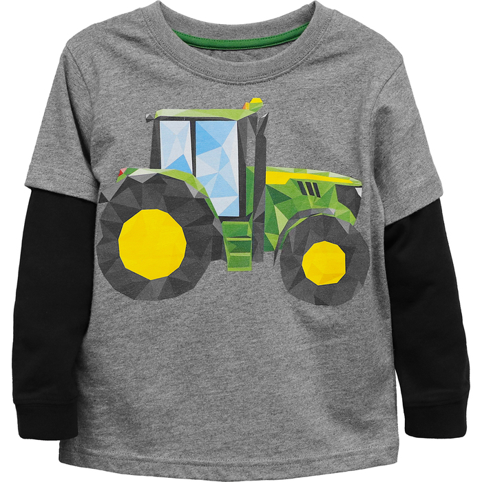 Toddler Polygon Tractor Long Sleeve T-Shirt-1