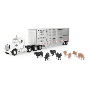 Toyland® Diecast Metal 4x4 Car and Livestock Trailer Set 1:32 Scale BLACK 